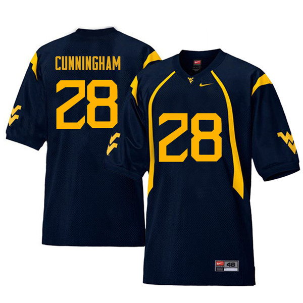 Men #28 Nunu Cunningham West Virginia Mountaineers Retro College Football Jerseys Sale-Navy